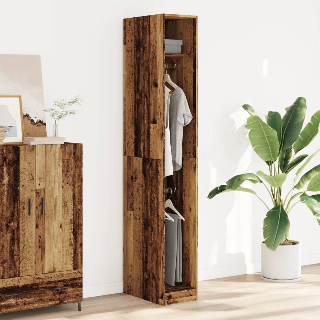 Wardrobe Engineered Wood Closet Hanging Rail Bedroom Storage Unit