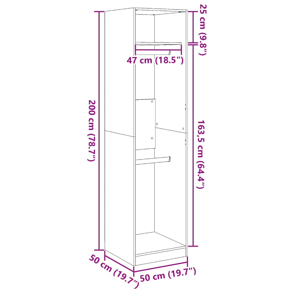 Wardrobe Modern Engineered Wood Clothes Storage Cabinet Bedroom Furniture
