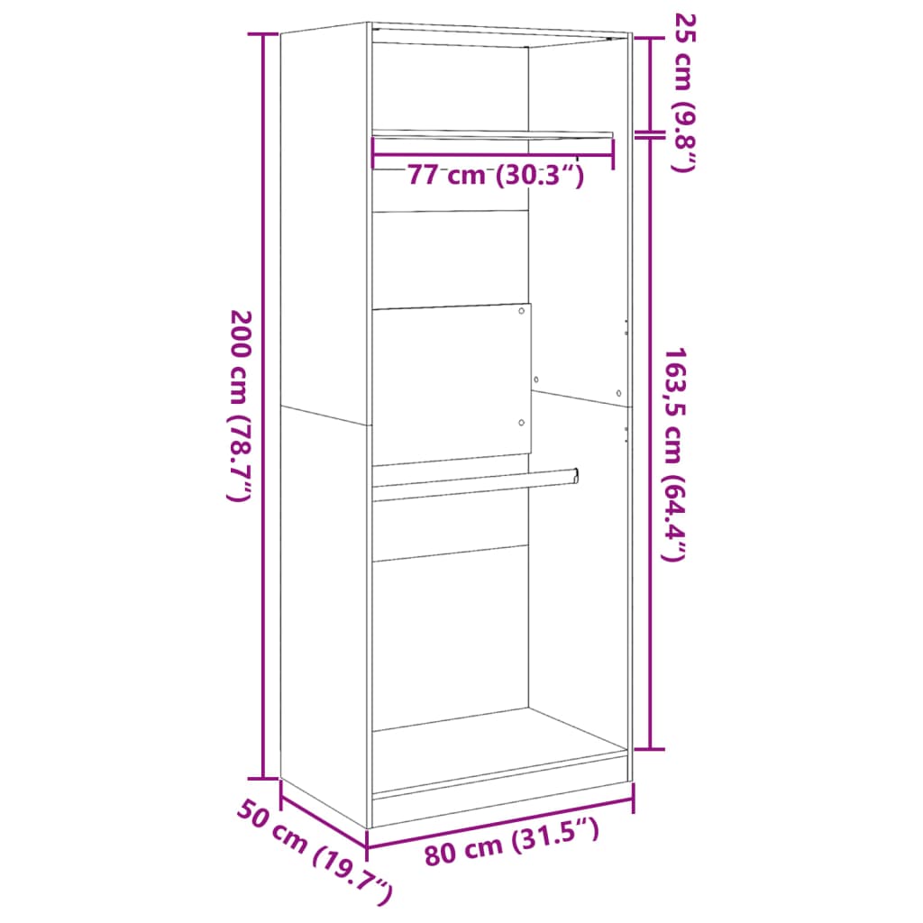 Wardrobe Large Bedroom Engineered Wood Clothes Storage Cabinet Unit