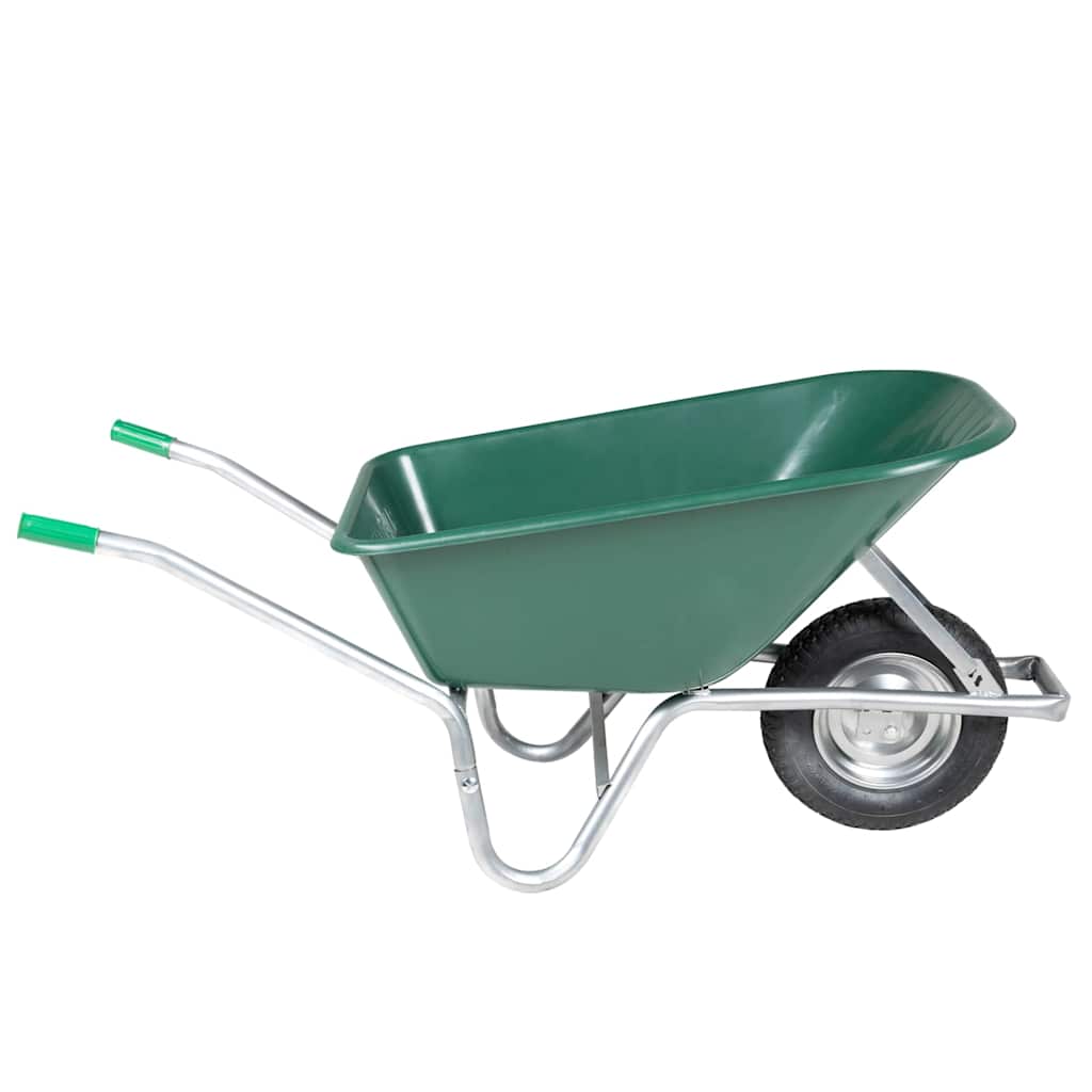 Wheelbarrow Green 90 L 150 Kg Galvanised Steel And Plastic