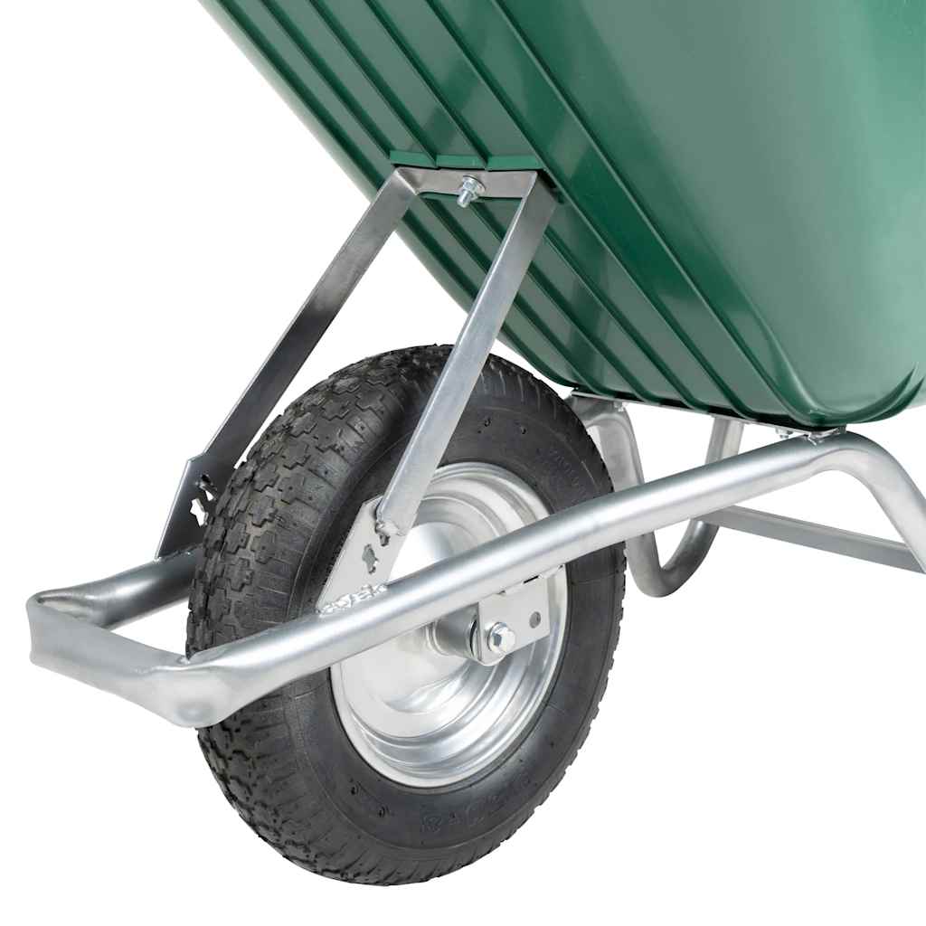 Wheelbarrow Green 90 L 150 Kg Galvanised Steel And Plastic