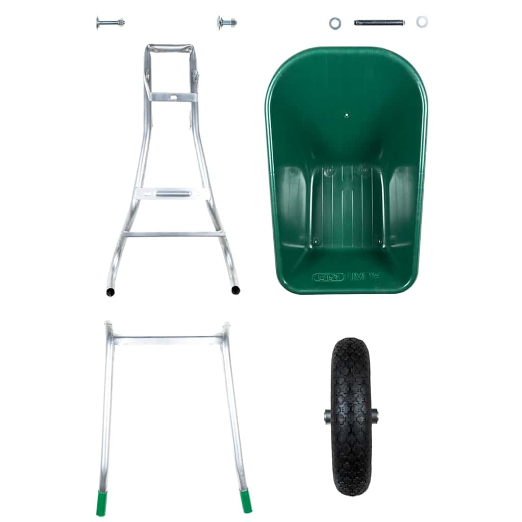 Wheelbarrow Green 90 L 150 Kg Galvanised Steel And Plastic