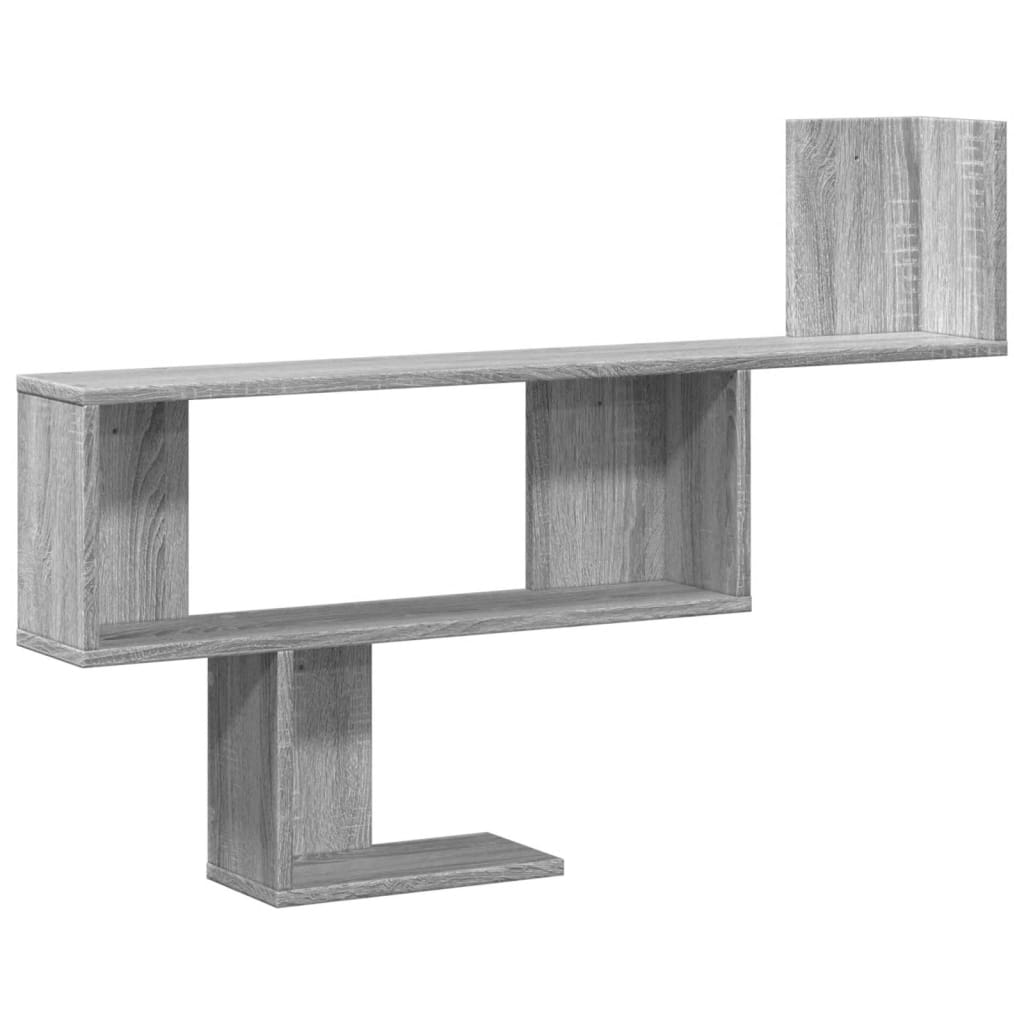 Wall Shelf Artisan Oak 100x15x70cm Floating Display Storage Engineered Wood blac