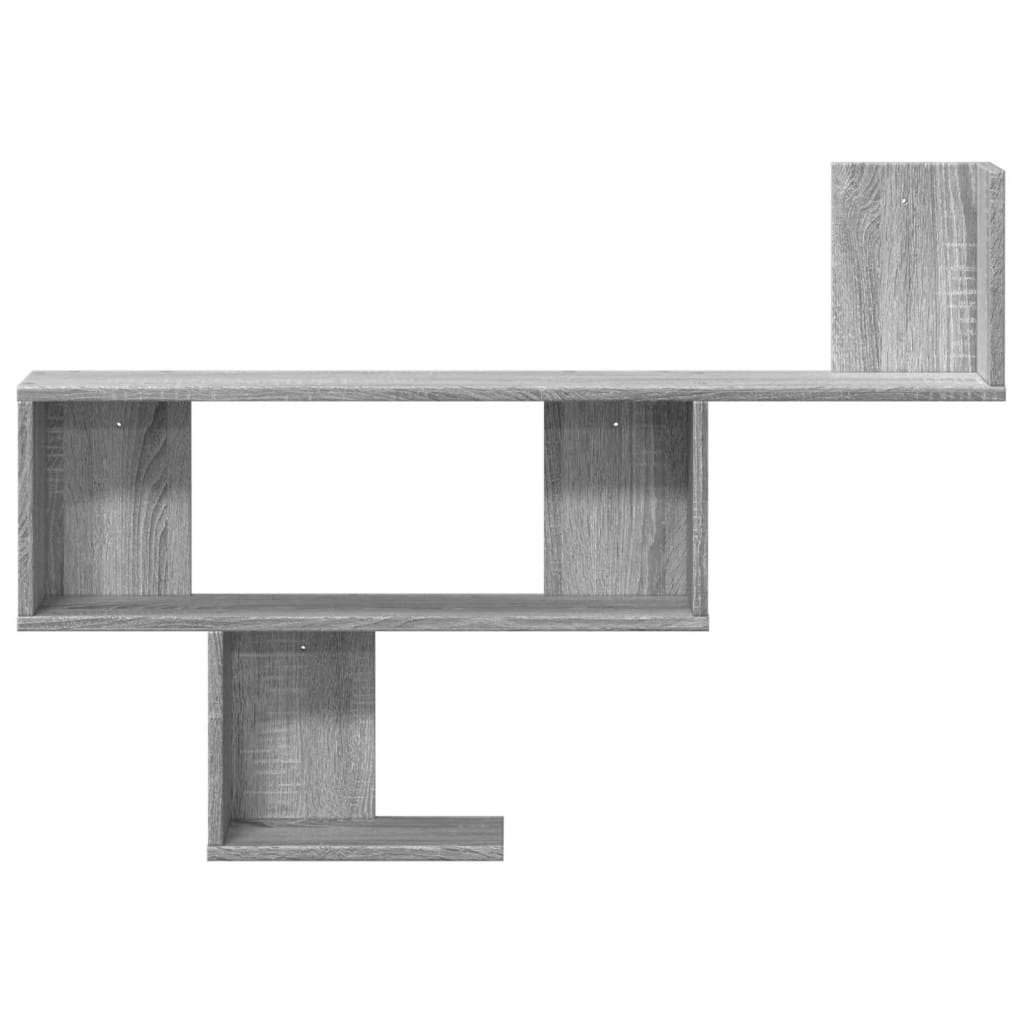 Wall Shelf Artisan Oak 100x15x70cm Floating Display Storage Engineered Wood blac