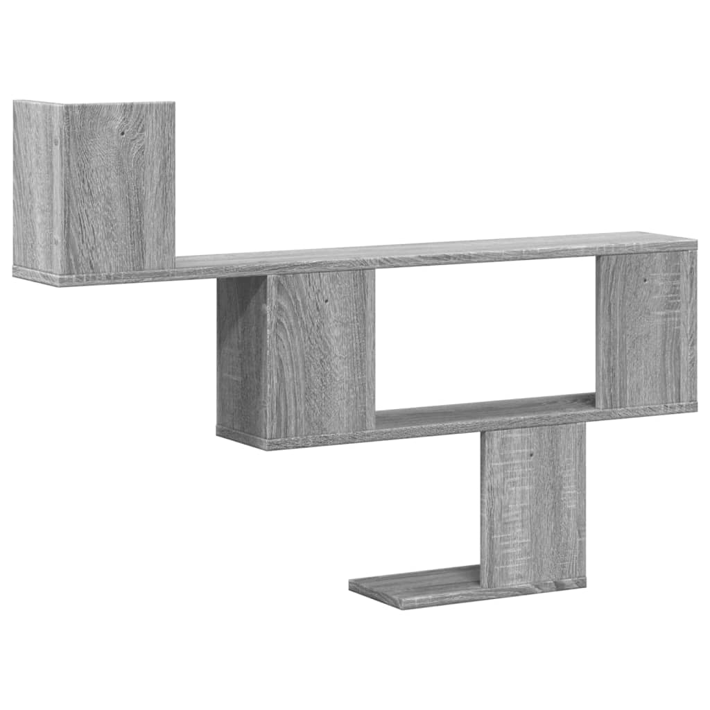Wall Shelf Artisan Oak 100x15x70cm Floating Display Storage Engineered Wood blac