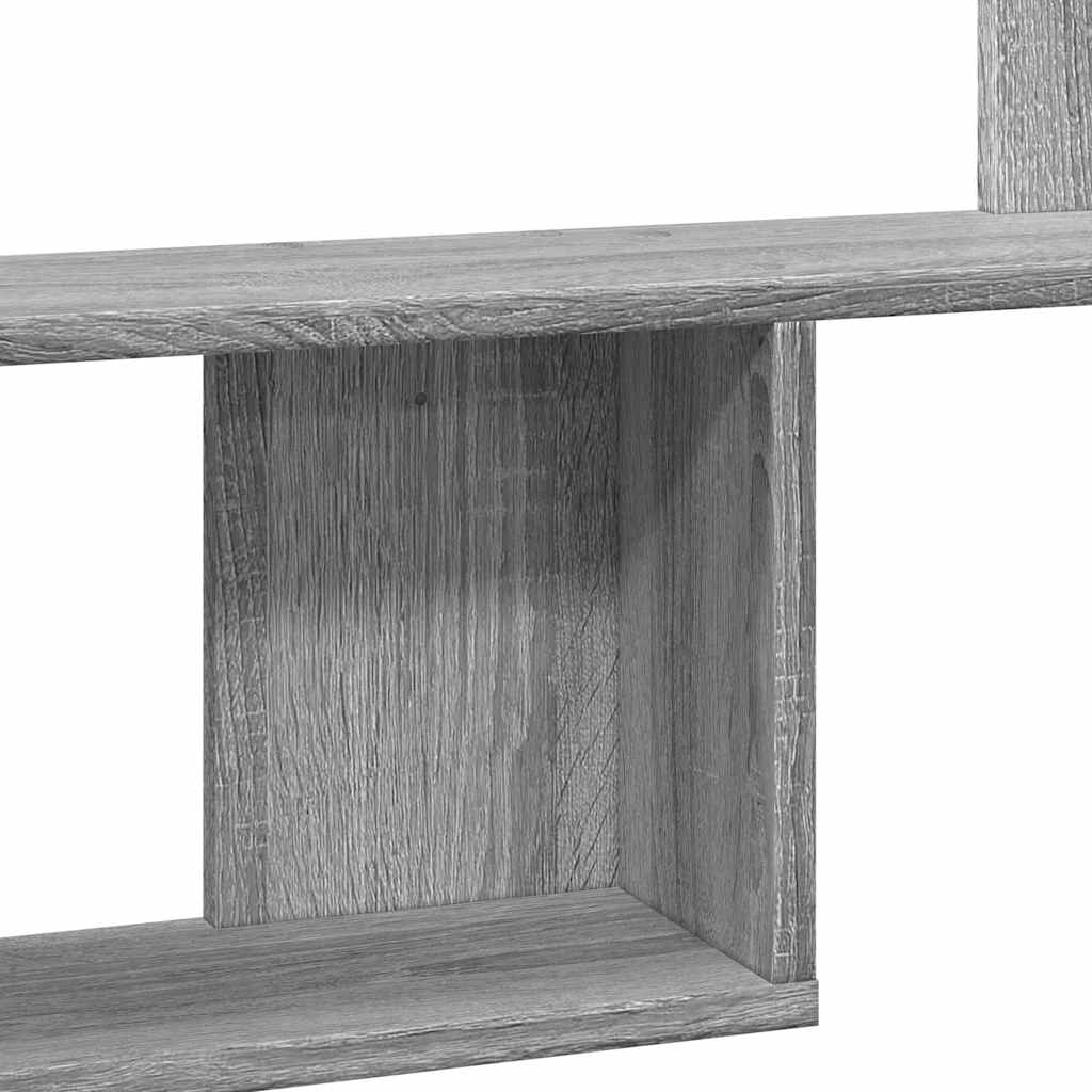 Wall Shelf Artisan Oak 100x15x70cm Floating Display Storage Engineered Wood blac