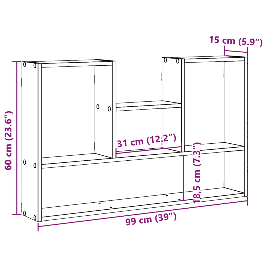 Wall Shelf 99X15X60 Cm Engineered Wood