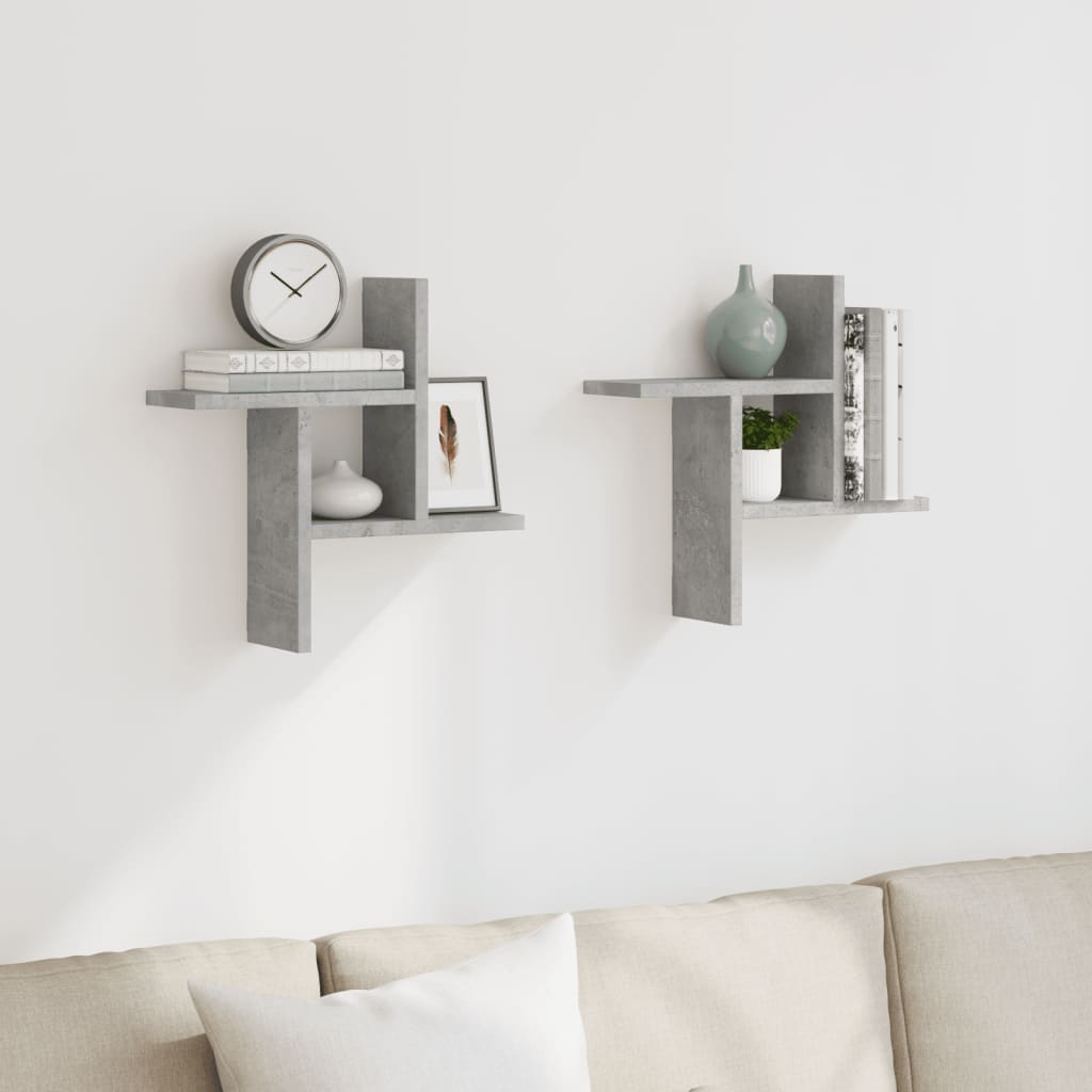 Wall Shelves 2 Pcs Engineered Wood