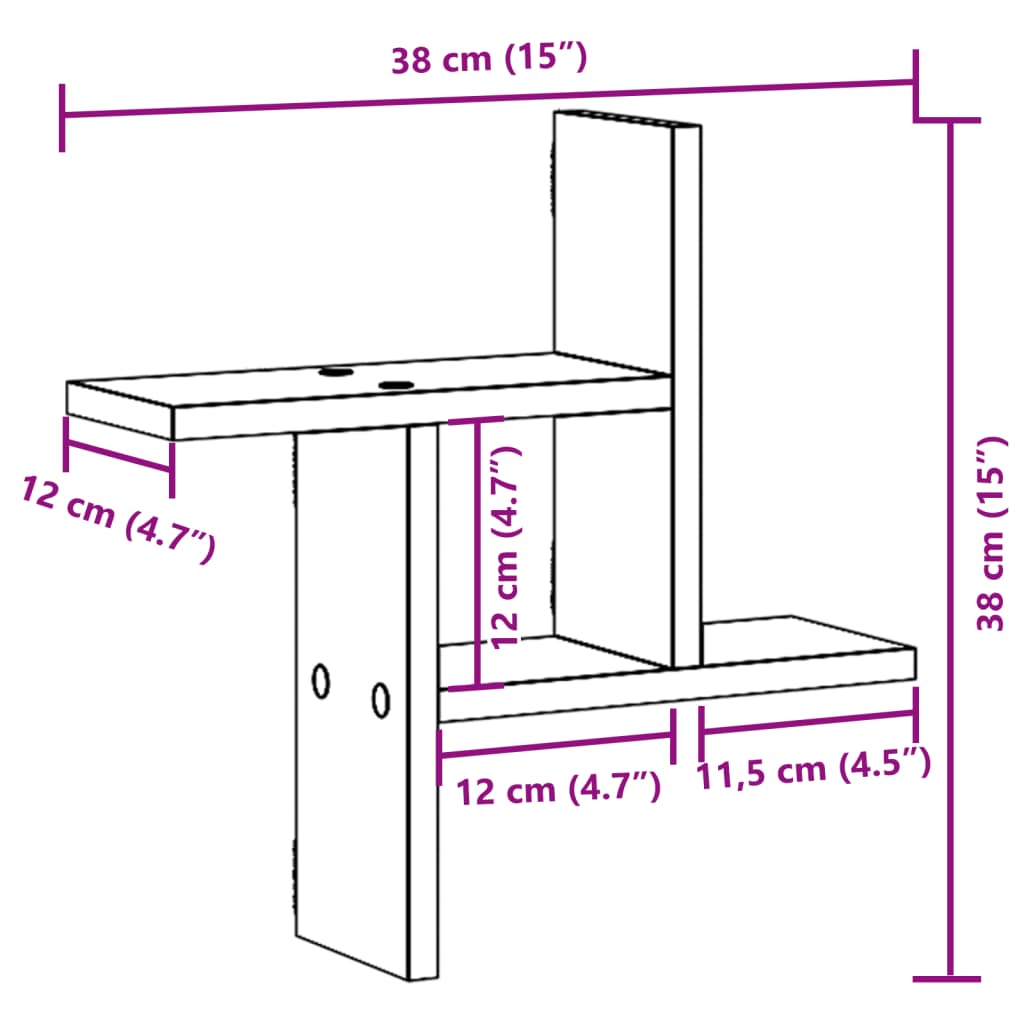 Wall Shelves 2 Pcs Engineered Wood