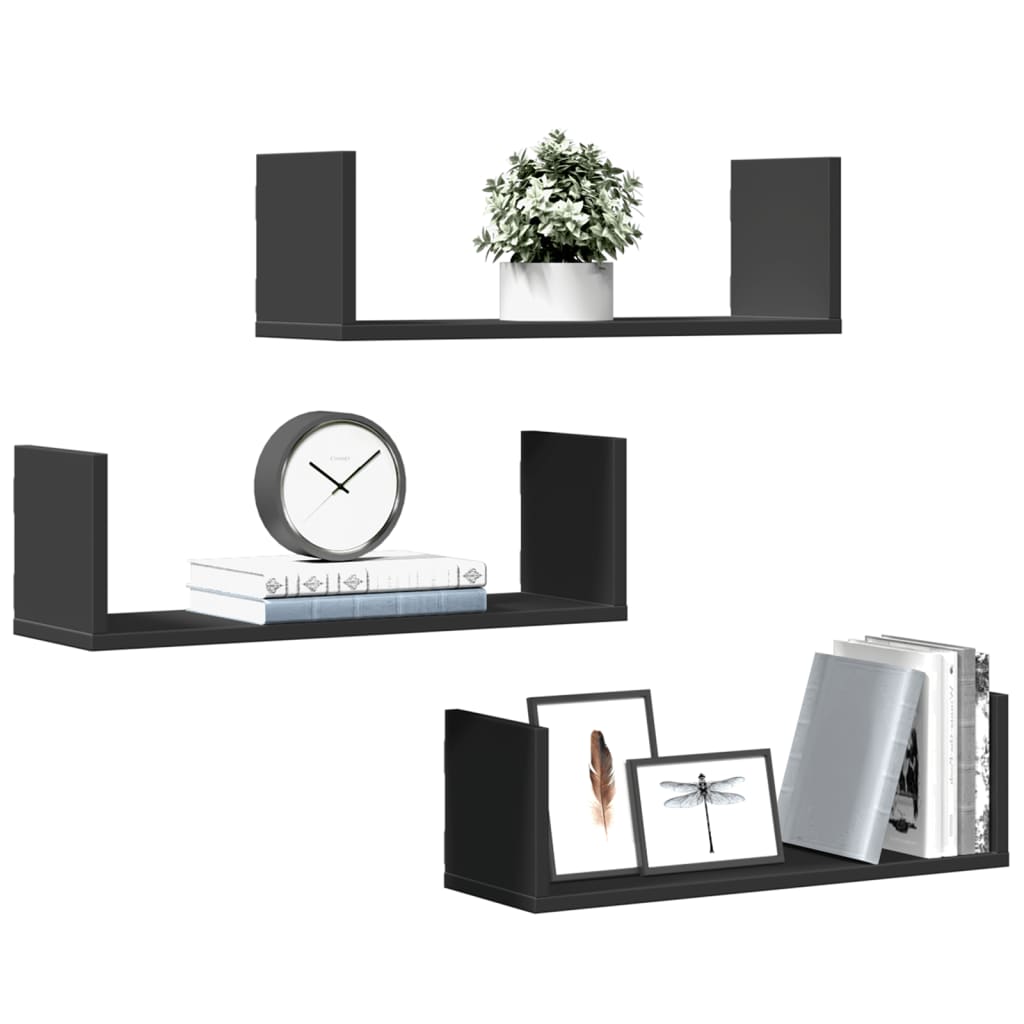 Wall Shelves 3 Pcs Engineered Wood