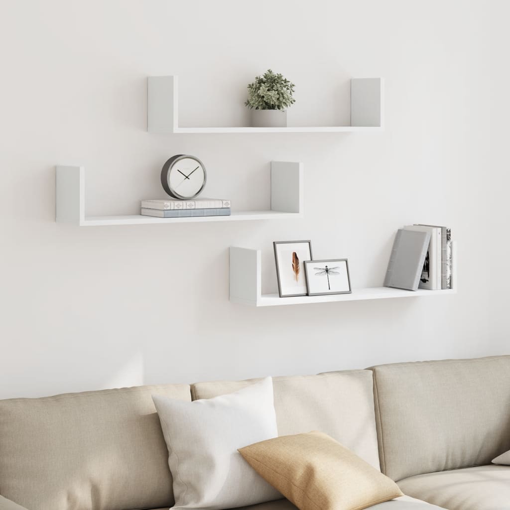 Wall Shelves 3 Pcs Engineered Wood