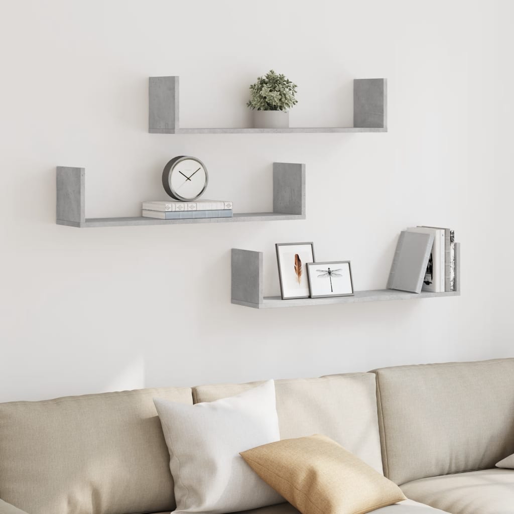 Wall Shelves 3 Pcs Engineered Wood