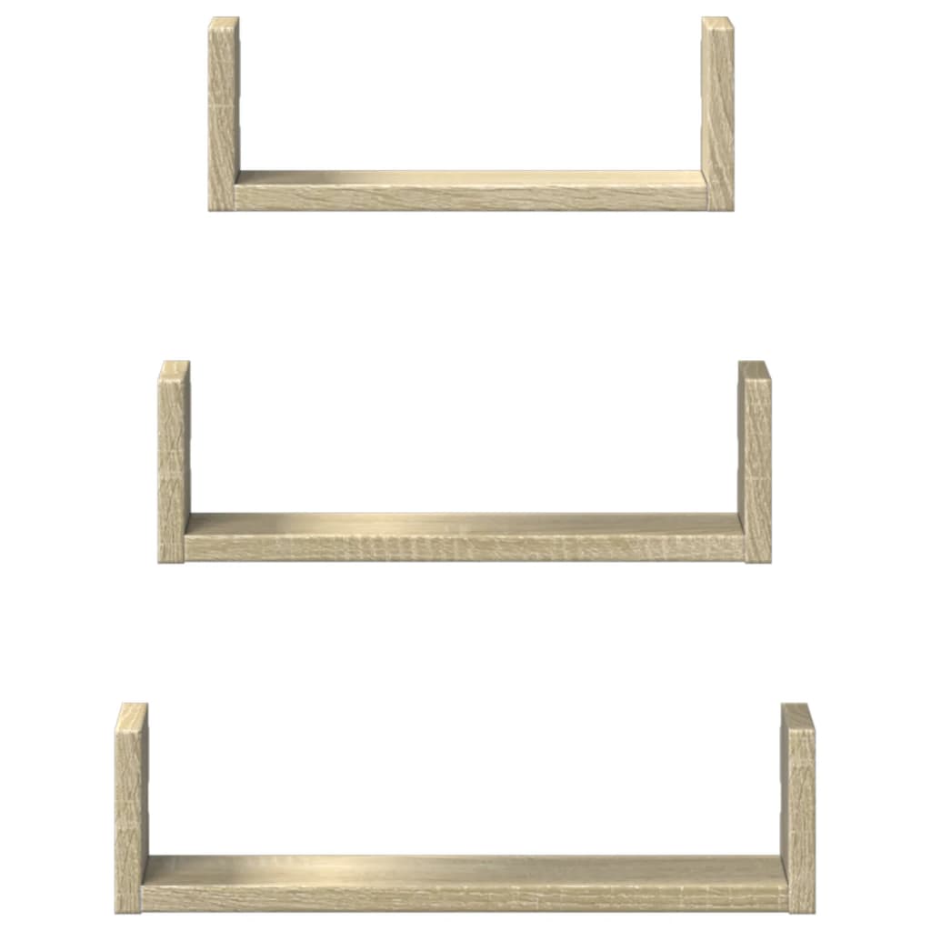 Wall Shelf 3 Pcs Engineered Wood