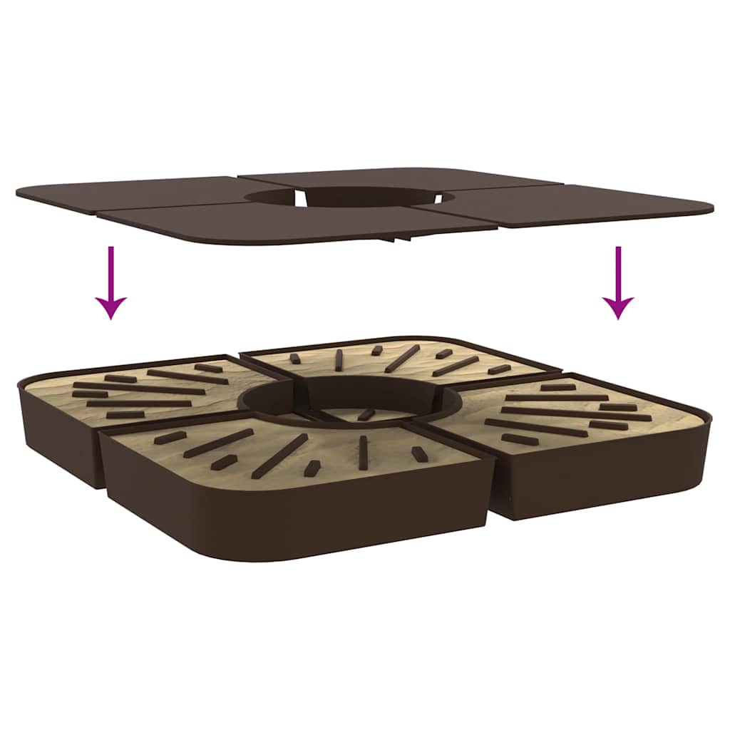 4 Piece Parasol Base Set For Cross Stand Parasol 100 Kg Pp