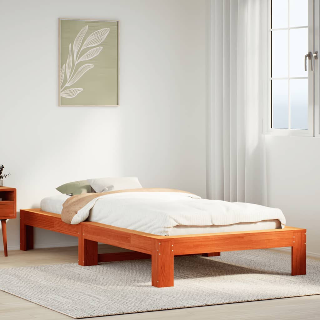 Bed Frame Without Mattress Solid Wood Pine