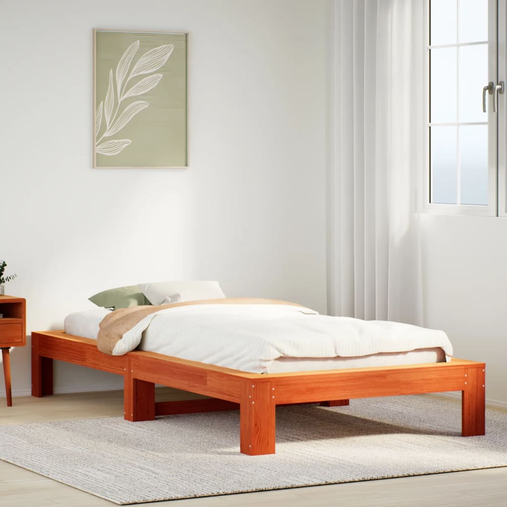 Bed Frame Without Mattress Solid Wood Pine