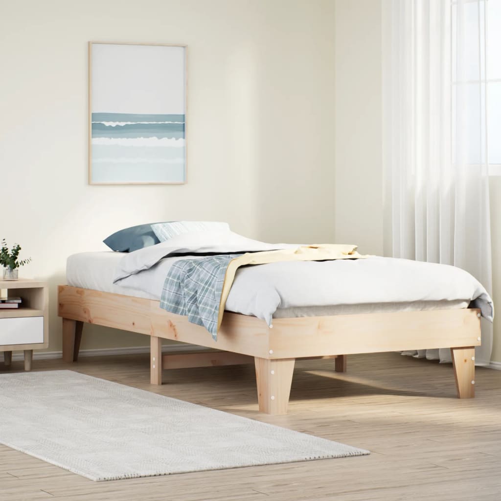 Bed Frame Without Mattress Solid Wood Pine