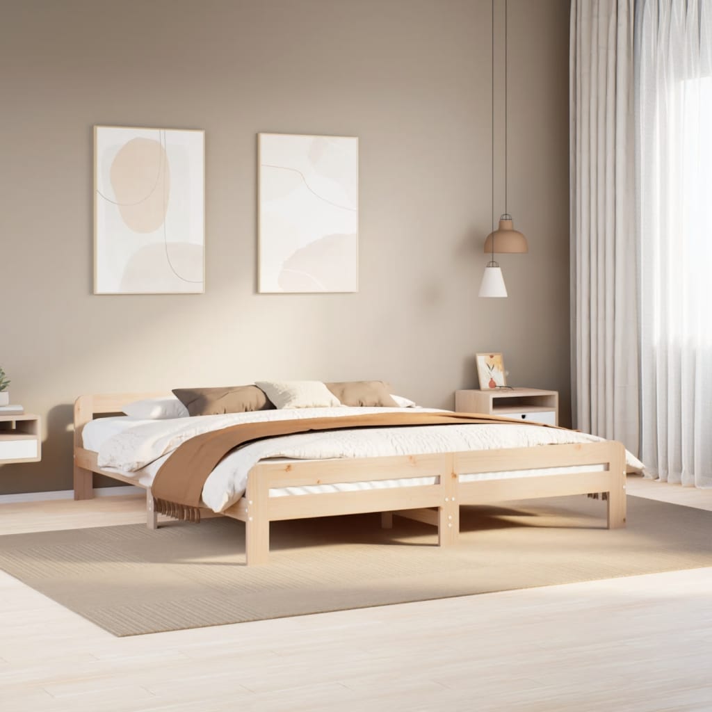 Bed Frame Without Mattress King Size Solid Wood Pine