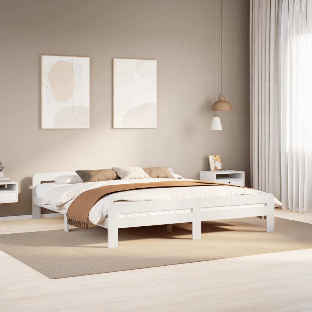Bed Frame Without Mattress King Size Solid Wood Pine