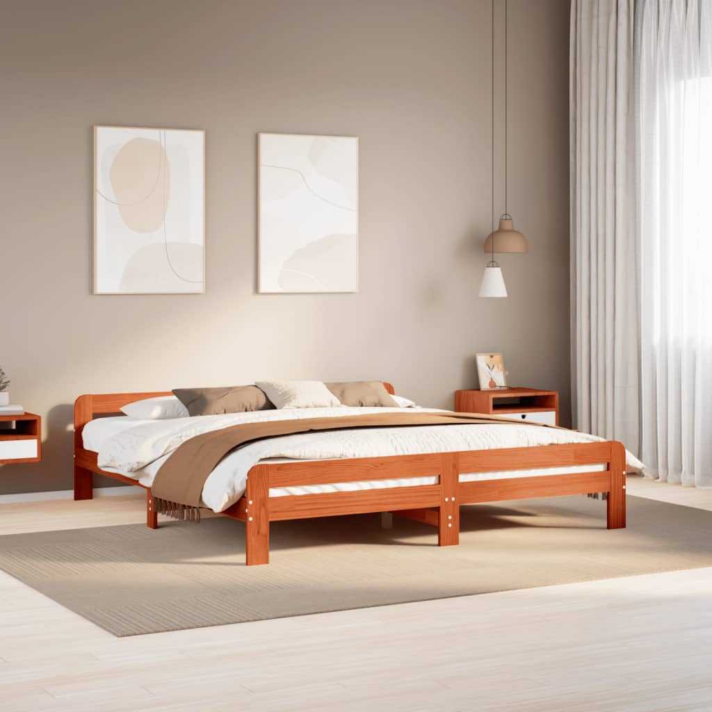 Bed Frame Without Mattress King Size Solid Wood Pine