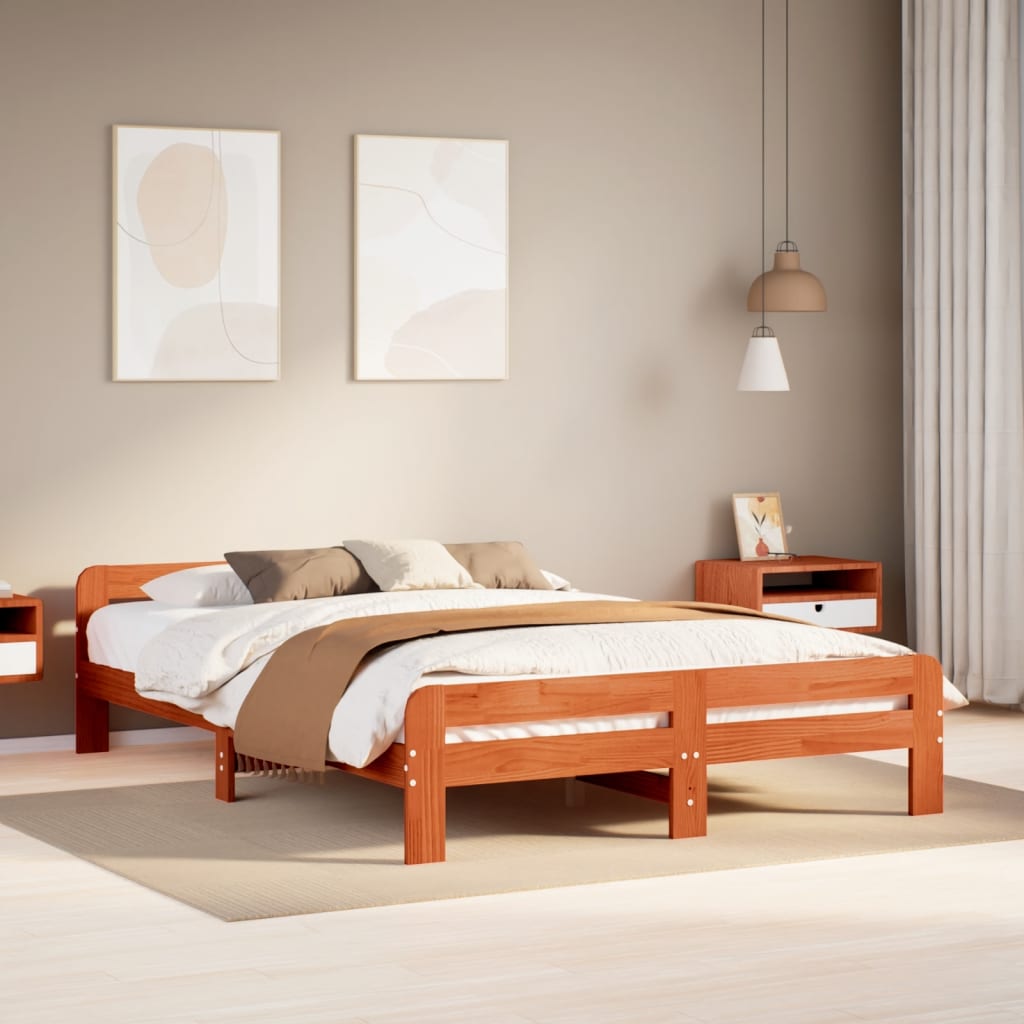 Bed Frame Without Mattress King Size Solid Wood Pine