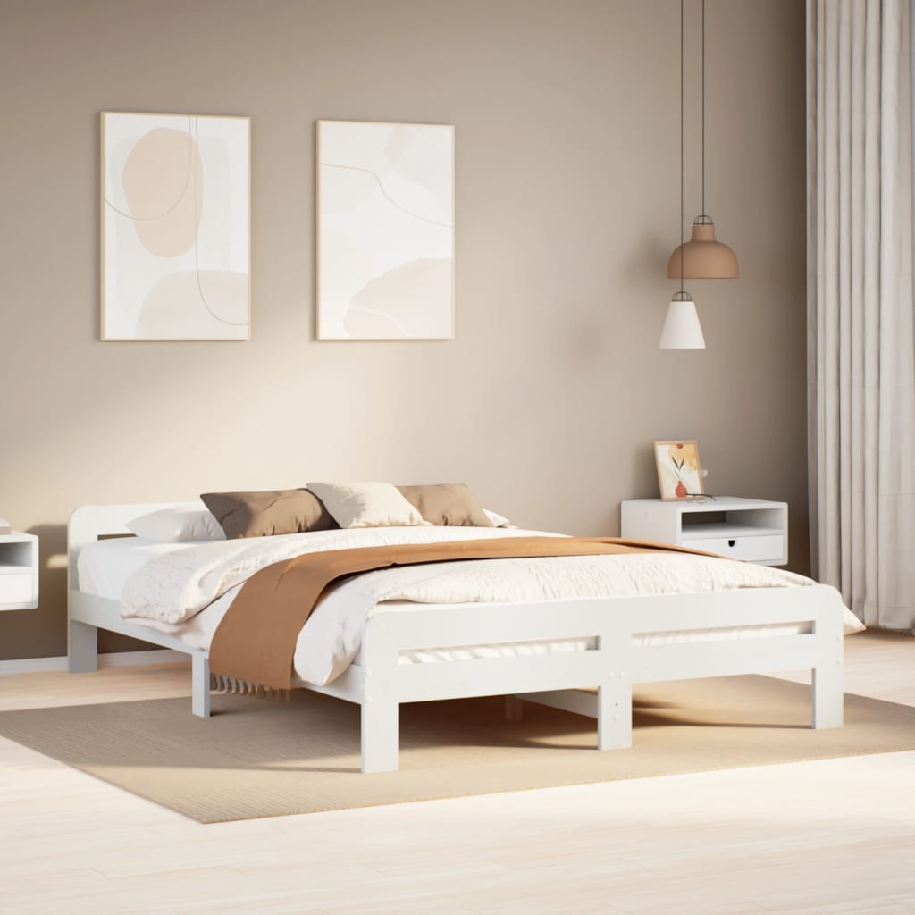 Bed Frame Without Mattress King Size Solid Wood Pine