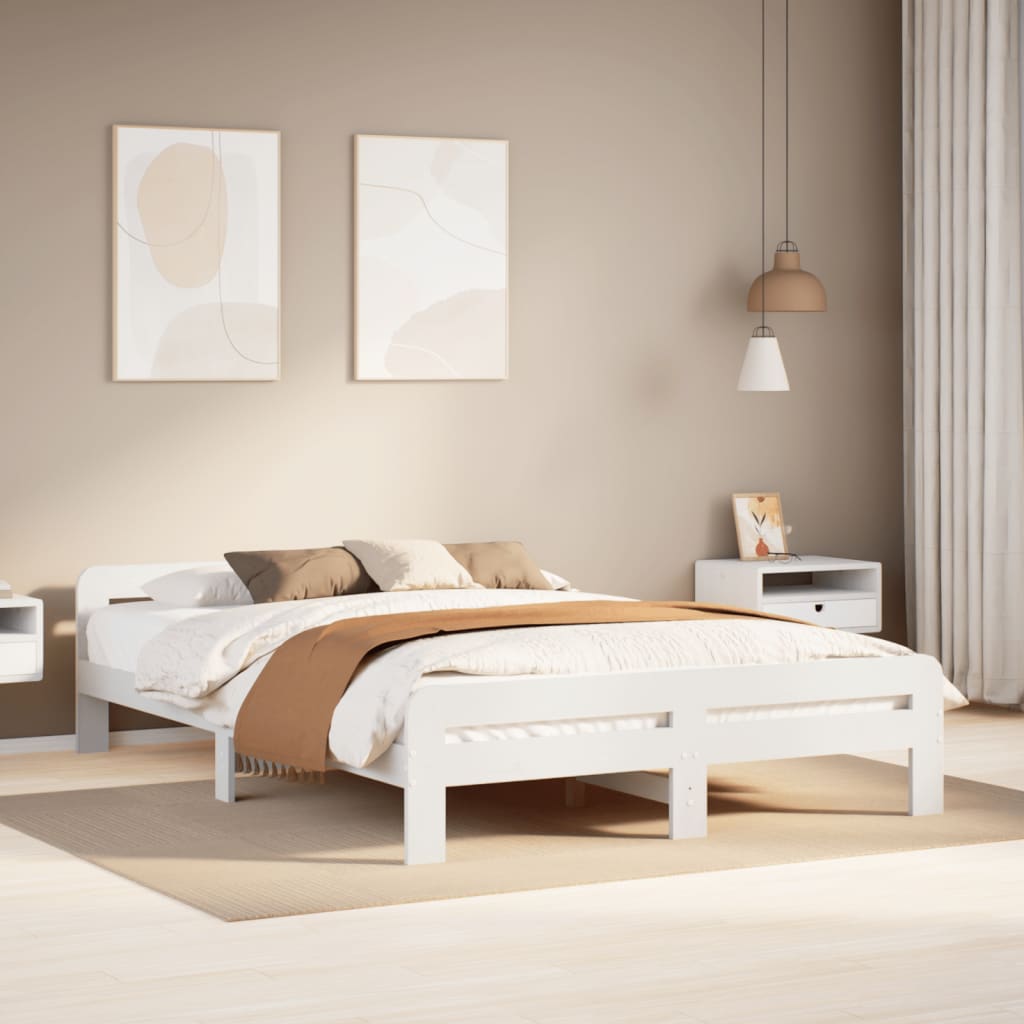 Bed Frame Without Mattress King Size Solid Wood Pine