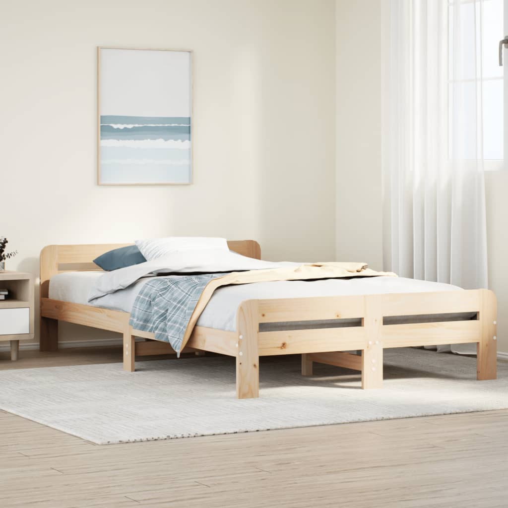 Bed Frame Without Mattress King Size Solid Wood Pine