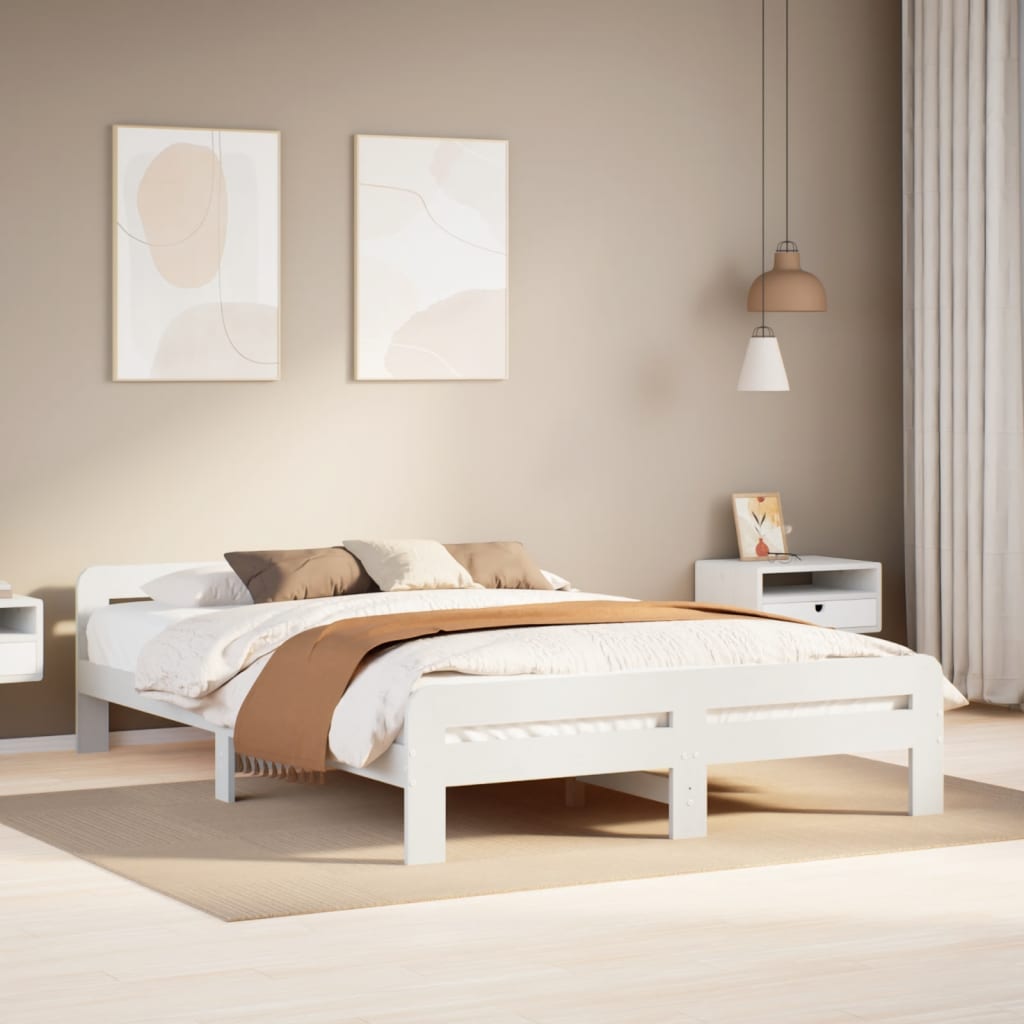 Bed Frame Without Mattress King Size Solid Wood Pine