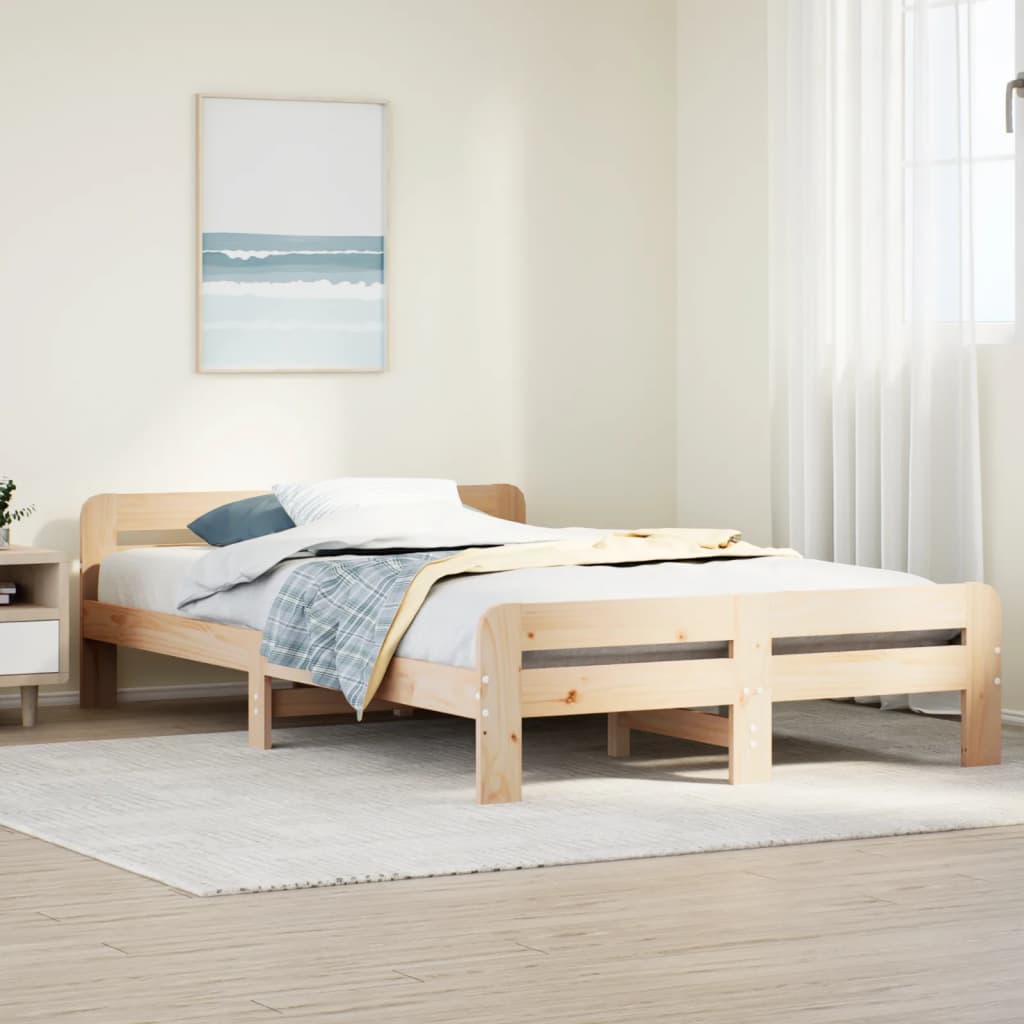 Bed Frame Without Mattress King Size Solid Wood Pine
