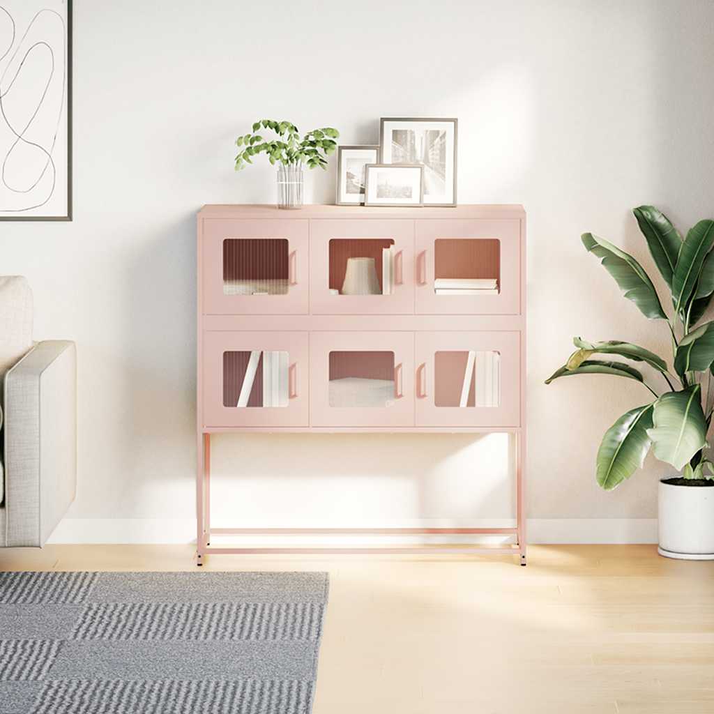 Sideboard 100.5X39X107 Cm Cold-Rolled Steel black pink white mustard yellow 100.
