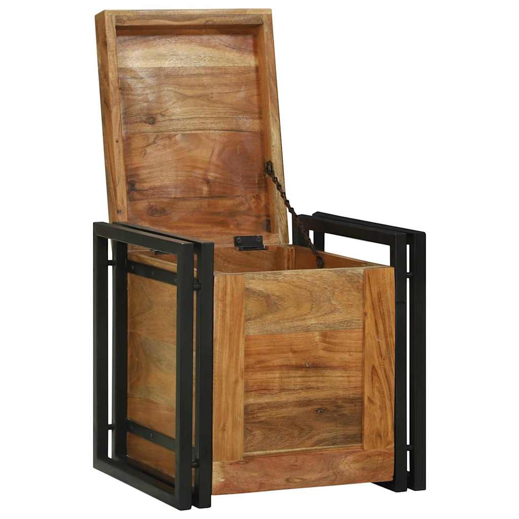 Storage Box Brown And Black Solid