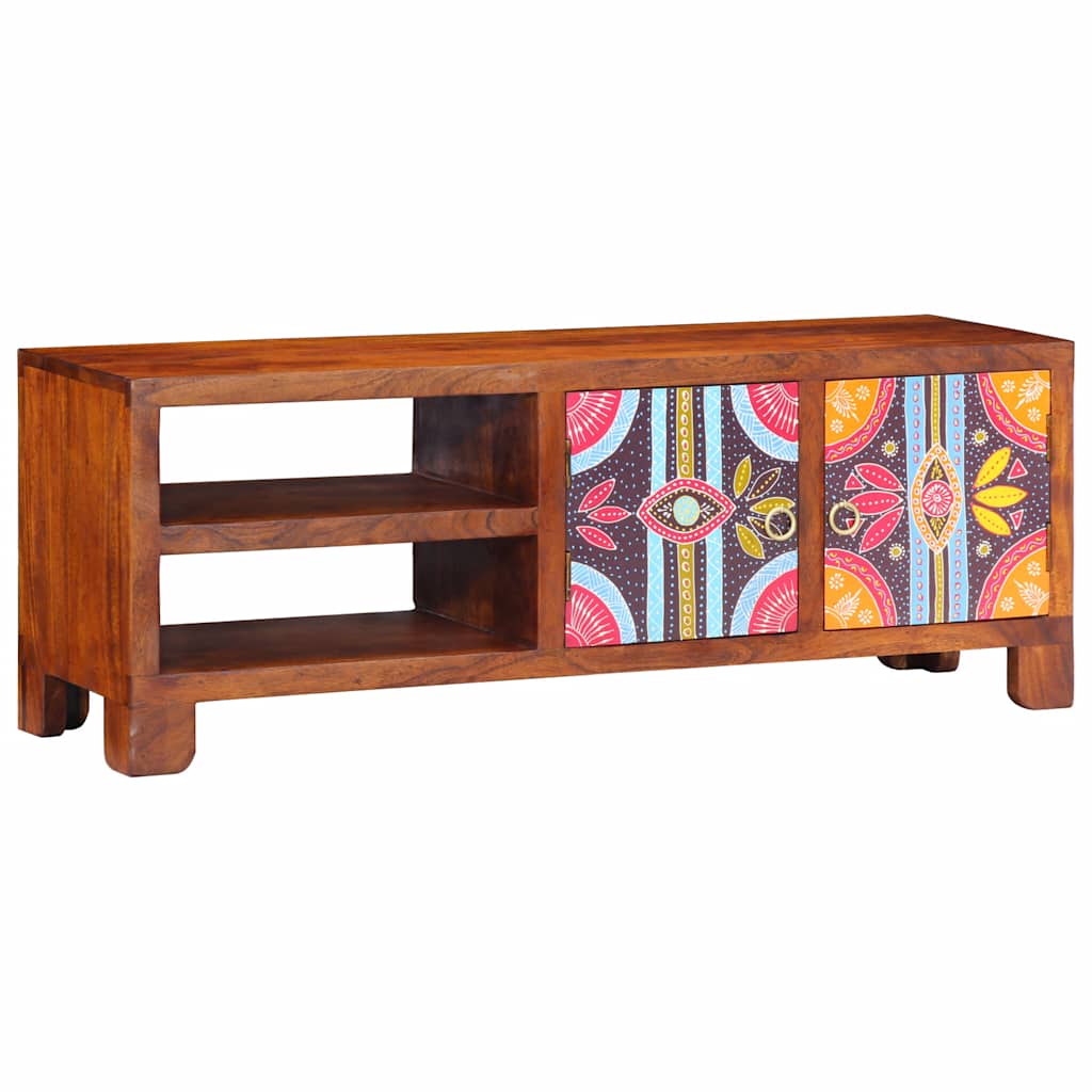 Media Storage Cabinet Tv Multicolour 110X30X40 Solid Wood Acacia engineered wood