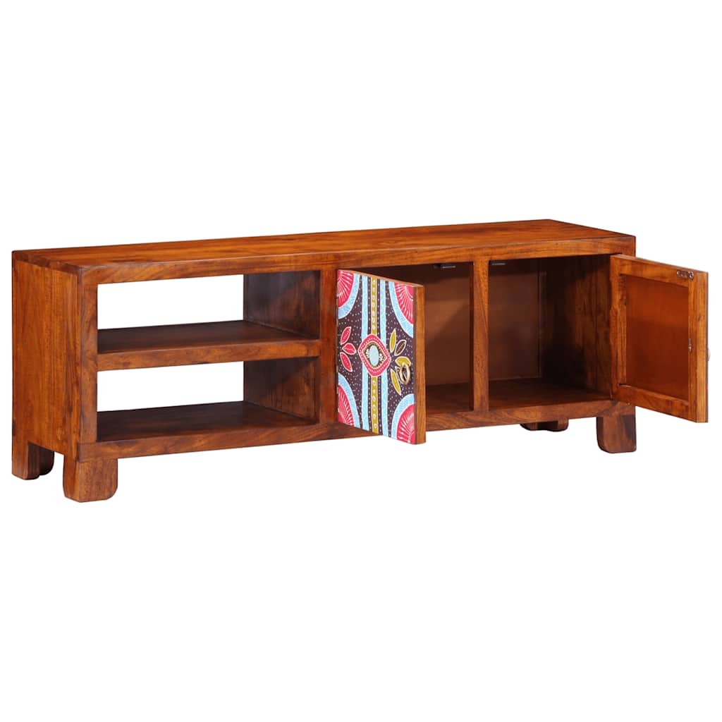 Media Storage Cabinet Tv Multicolour 110X30X40 Solid Wood Acacia engineered wood