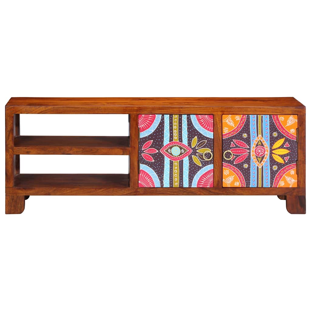 Media Storage Cabinet Tv Multicolour 110X30X40 Solid Wood Acacia engineered wood