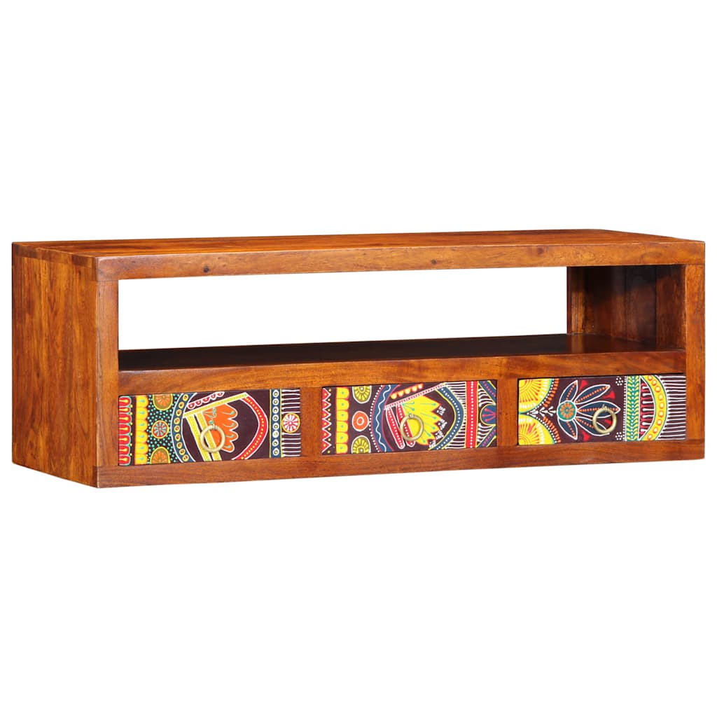 Wall-Mounted Tv Cabinet Multicolour 90X30X30 Solid Wood Acacia