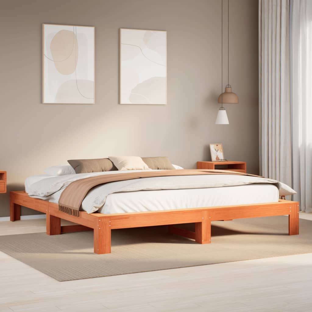 Bed Frame Without Mattress Solid Wood Pine