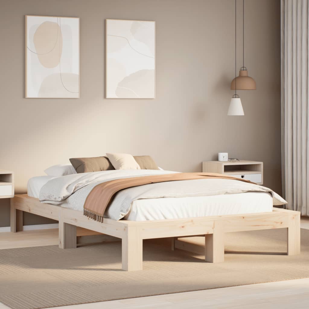 Bed Frame Without Mattress Solid Wood Pine