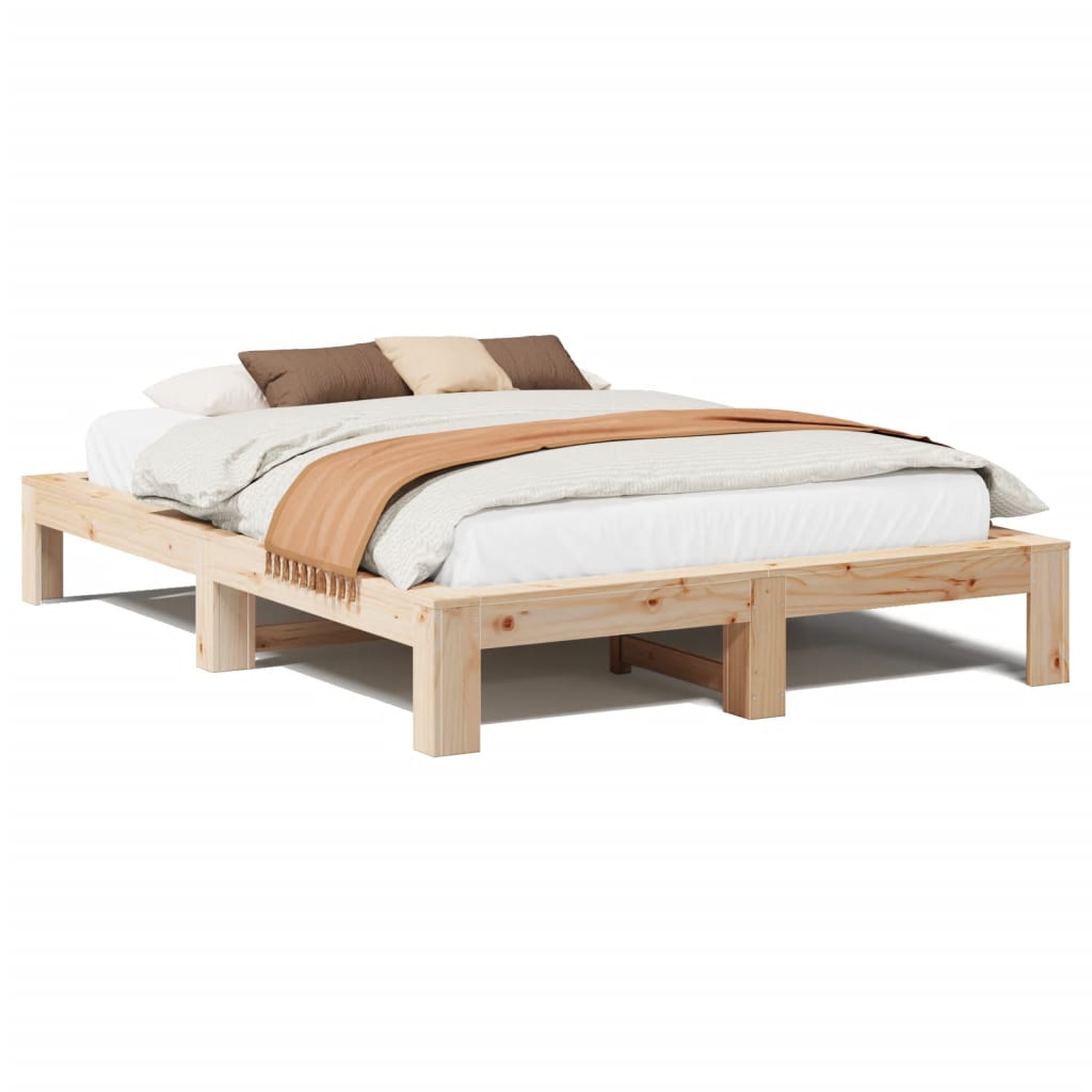 Bed Frame Without Mattress Solid Wood Pine
