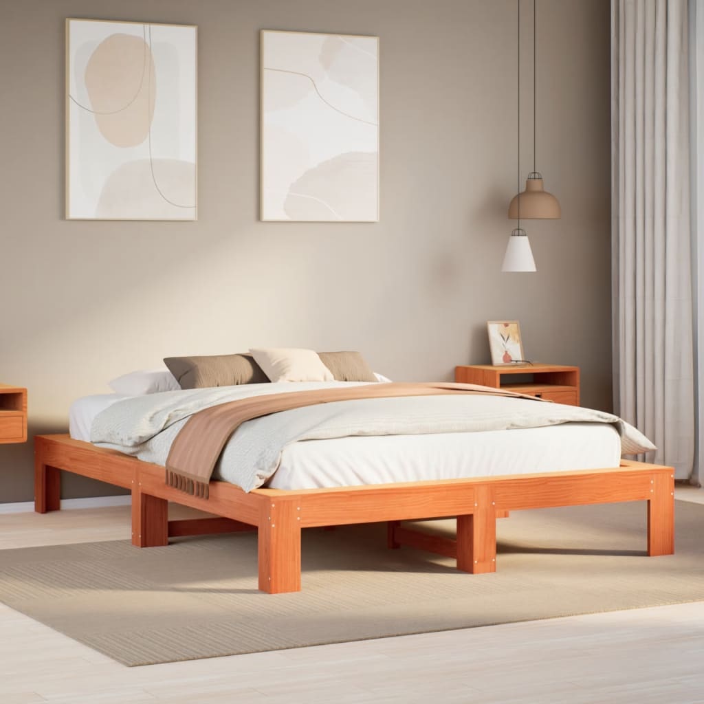Bed Frame Without Mattress Solid Wood Pine