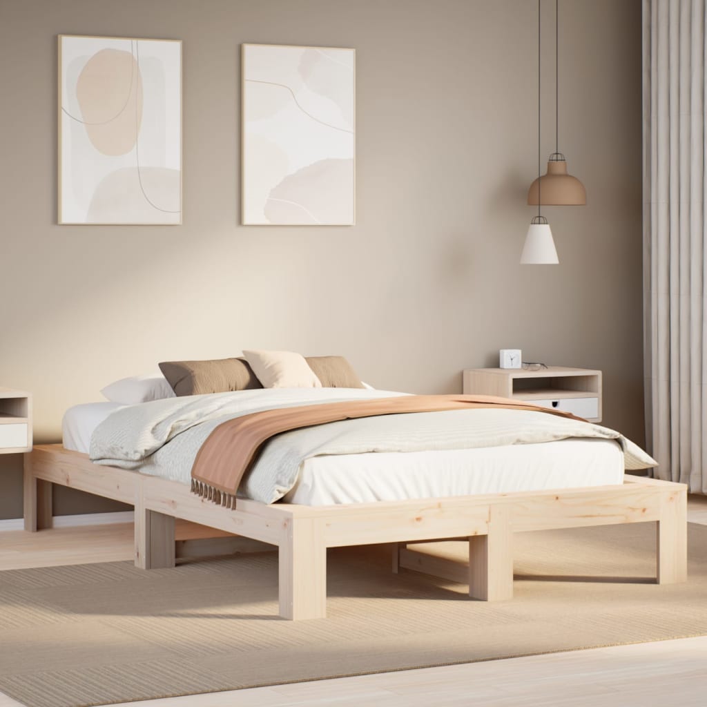 Bed Frame Without Mattress Solid Wood Pine