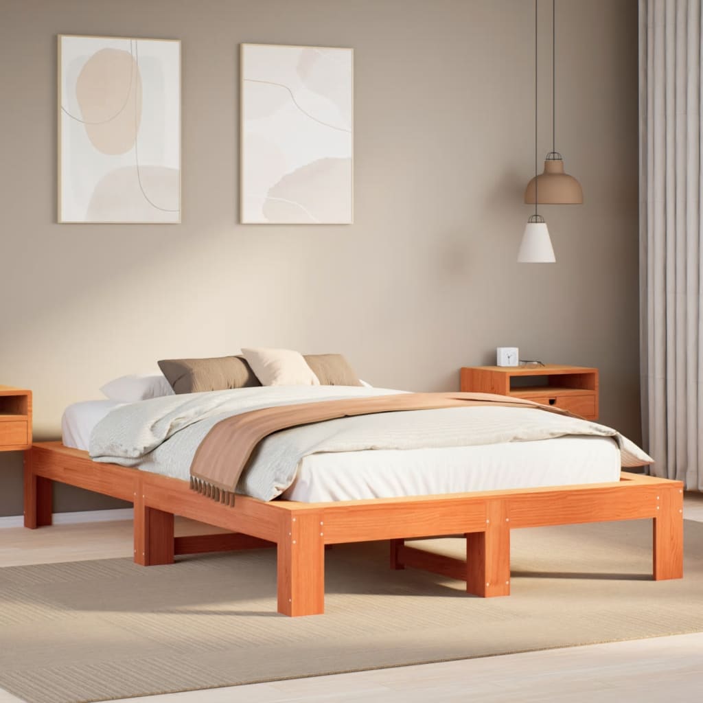 Bed Frame Without Mattress Solid Wood Pine
