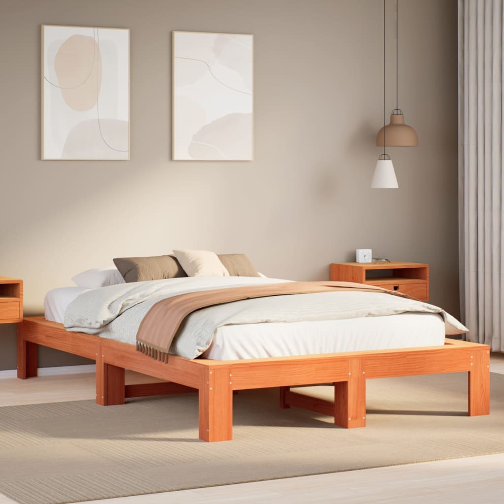 Bed Frame Without Mattress Solid Wood Pine