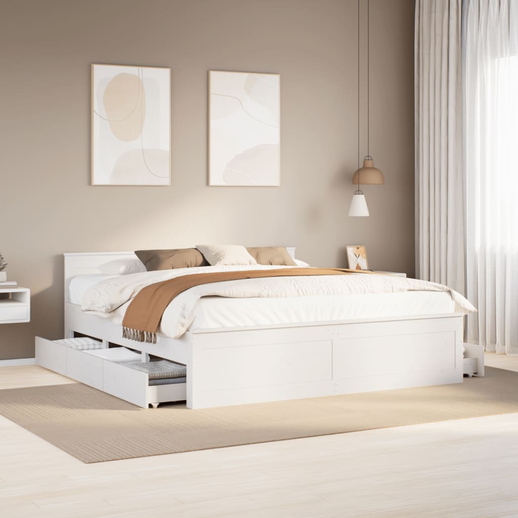 Bed Frame Without Mattress With Headboard Small Double Solid Wood Pine