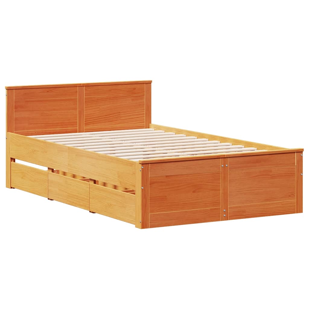 Bed Frame Without Mattress With Headboard Small Double Solid Wood Pine