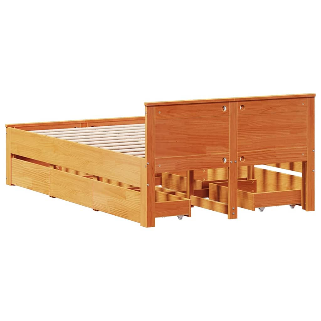 Bed Frame Without Mattress With Headboard Small Double Solid Wood Pine