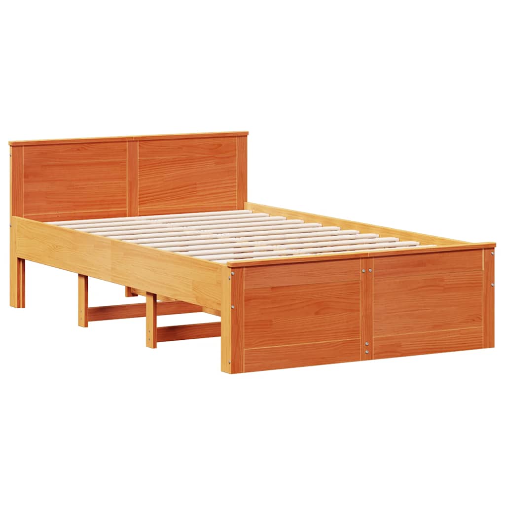 Bed Frame Without Mattress With Headboard Small Double Solid Wood Pine