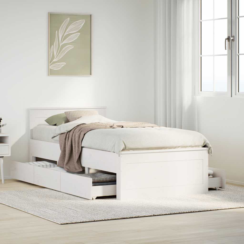 Bed Frame Without Mattress With Headboard Small Double Solid Wood Pine