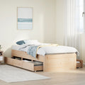Bed Frame Without Mattress With Drawers Single Solid Wood Pine