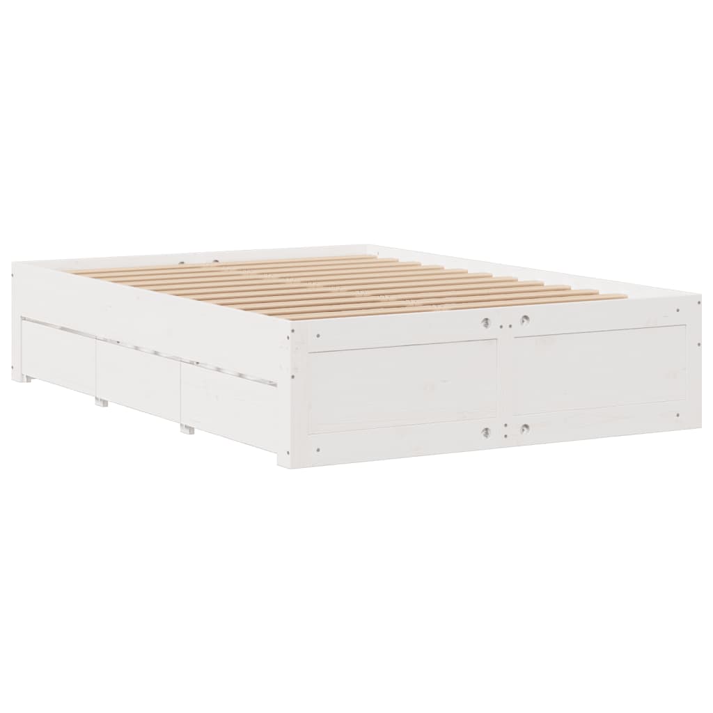 Bookcase Bed Without Mattress King Size Solid Wood Pine
